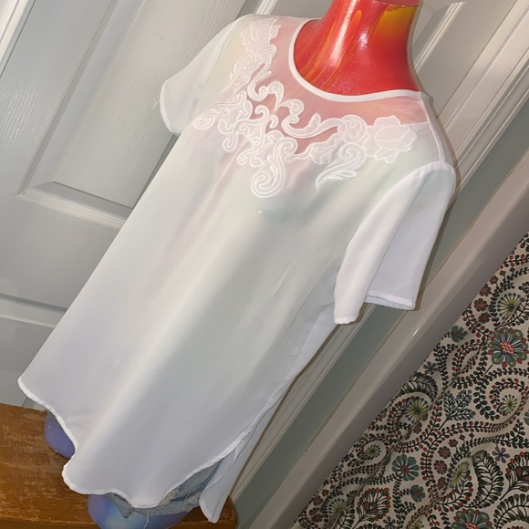 Cato White Embroidered Blouse NWT - Picture 5 of 12